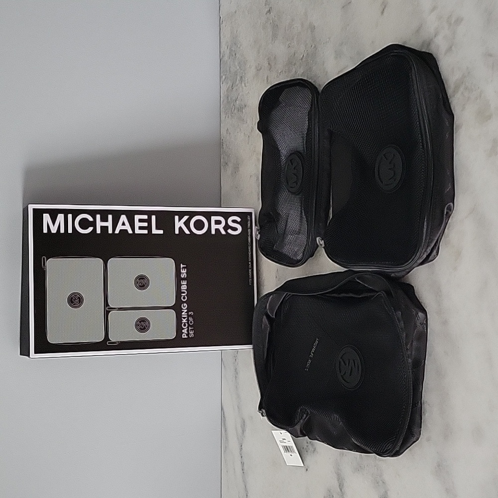 Michael Kors Unisex Travel Packing Cube Set - black, set of 3